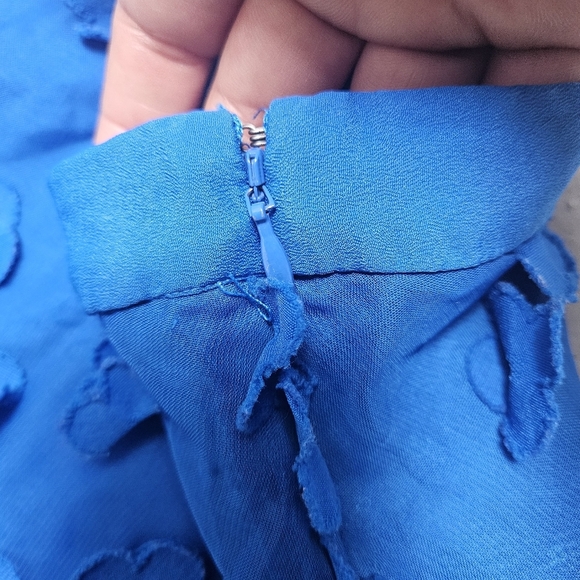 Mauve Anthropologie Sz M Alice Textured Flower Ocean Coastal Flared Layer Skirt - Picture 5 of 12